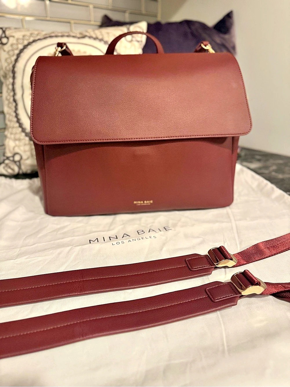 Mina Baie Winnie Backpack Midi-Bordeaux